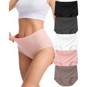 Sunm Boutique Combed Cotton Underwear for Women, Full Coverage High Waisted Women's Briefs, Soft Breathable Ladies Panties (XXXL)
