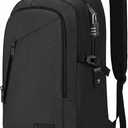 Mancro Business Travel Laptop Backpack, Anti Theft Slim Laptop Bag for Men and Women, Tech Computer Bag Fits 15.6 Inch Laptop and Notebook (Black)