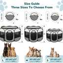 Pet Puppy Dog Cat Playpen, Large Dog Tent Crates Cage Indoor/Outdoor, Portable Playpen for Small Animal, Foldable Pop Up Dog Kennel Playpen with Carring Case, Removable Zipper Top, Light Grey