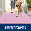 OLANLY Dog Door Mat for Muddy Paws 47x24, Absorbs Moisture and Dirt, Absorbent Non-Slip Washable Doormat, Quick Dry Chenille Mud Mat for Dogs, Entry Indoor Entryway Carpet for Inside Floor, Pink