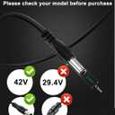 VHBW 42V 2A Electric Scooter Charger, Compatible with Hover-1 36V Battery Scooters (Highlander, Dynamo, Gambit, Helios & More), 5.52.5mm DC Round Plug, Not Compatible with 29.4V or 3-Prong/XLR Models