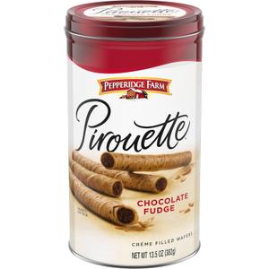 2 x Pepperidge Farm Pirouette Cookies, Chocolate Fudge Crme Filled Wafers, 13.5 Oz Tin