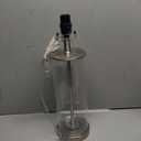 Globe Electric 67155 Maya 21" Fillable Table Lamp, Clear Glass and Steel Base, White Fabric Shade