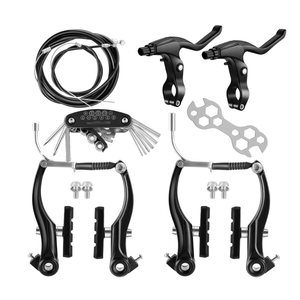 V-Type Bike Brake Set, Complete Universal Bike Front and Rear MTB Brake, Bicycle Brakes, Inner and Outer Cables, Include Brakes Lever Calipers Multi-Tool Wrenches