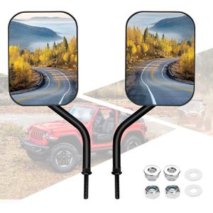 BETOOLL Doors Off Mirrors Compatible with Jeep Wrangler JK CJ JKU LJ JL & Unlimited - Door Hinge Side Mirrors compatible with Jeep for Doors Off Driving