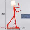 HROOME Cool Tall Wood Floor Lamp Corner Reading LED Bulb Included, Orange | Unique Design, Bedroom, Living Room, Office, Kids Bedside, Dorm, Decorative Standing Light, Creative Swing Arm