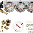 Triple Gauge Kit Oil Volt Water Gauge 3 in 1 Car Meter Auto Gauge Temp Gauge Temperature Oil Pressure Gauge Sensor US(Three in one)