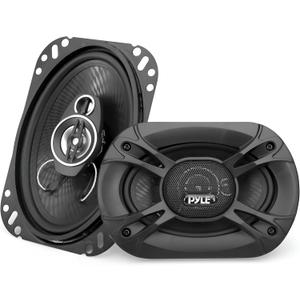 Pyle 3-Way Universal Car Stereo Speakers - 300W 4" x 6" Triaxial Loud Pro Audio Car Speaker Universal OEM Quick Replacement Component Speaker Vehicle Door/Side Panel Mount Compatible PL4163BK (Pair)