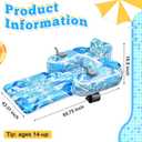 ShinyRelief Motorized Pool Float for Adults, Inflatable Pool Lounger with Built in Dual Motor, Cup Holders, Backrest, Foot Pump for Lake, Beach, Summer Party(Leaves,Blue)