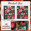 LARAINE Advent Calendar 2025 Christmas 15 Inch Wooden with Drawers, Christmas Holiday illustration Wood Advent Calendar for Kids Adults, Xmas Decorative 24 Empty Boxes to Fill