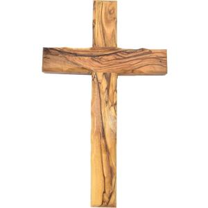 Zuluf Wall Hanging Olive Wood Cross | Hand Carved Cross | Olivewood Christian Wall Cross With Holy Land Certificate | Ideal Gift for Home Decoration, Weddings and Home Office 20cm / 7.8" CRS051