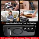 Magnetic for Samsung Galaxy S26 Ultra Case with Stand and Screen Protector & Camera Protector,Galaxy S 26 Ultra Case Compatible with MagSafe,Matte Translucent Shockproof Slimi Phone Case -Black