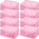 SmoothNovelty 5 Pcs Fleece Sleepover Blankets for Girls Soft Fuzzy Wedding Guest Throw Blanket Bulk Warm Flannel for Spa Slumber Movie Night Wedding(Pink)