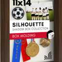 Americanflat 11x14 Shadow Box Frame with Shatter-Resistant Glass - Silhouette Collection - Large Shadow Box Display Case for Tabletop and Wall Display - Walnut with Soft Felt Back