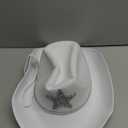 White Cowgirl Hat with Heart Sunglasses - Cowboy Hat with Glitter Star Fits Women for Bachelorette Themed Party