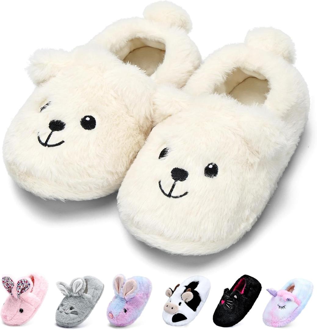 WateLves Toddler Slippers Unisex-Child Full Wrapped Bedroom Slipper Boys Girls Comfortable Winter House Shoes (10.5-11.5 Little Kid, Polar Bear)