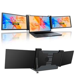 Lalovin 12" Triple Laptop Screen Extender, 1080P IPS FHD Portable Laptop Monitor Extended, Plug & Play Screen Extender with USB-C/HDMI for Mac/Windows/Chrome/Android, Black