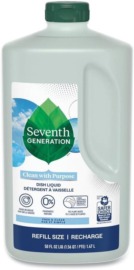 SEVENTH GENERATION DISHWASH LIQ FREE & CLEAR, 50 OZ, PK- 3
