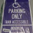 R99C Combo Handicap Parking Only Van Accessible Minimum Fine $250, Reflective Aluminum Sign 24"x 12"