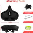 Oversized Bike Seat for Peloton Bike & Bike+, Comfort Seat Cushion Compatible with Peloton, Road or Exercise Bikes, Bicycle Wide Saddle Replacement for Men & Women, Accessories for Peloton