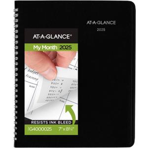 AT-A-GLANCE 2025 Planner, Monthly, 7" x 8-3/4", Medium, DayMinder, Black (G4000025)