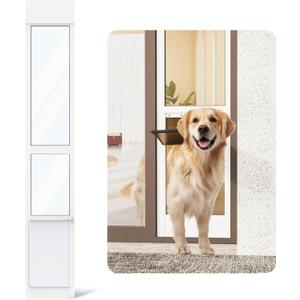 Dog Door for Sliding Glass Door, Adjustable Height 75 4/5" to 80 3/10" Sliding Door Pet Door Insert, Suitable for Dogs Up to 75 lbs, L
