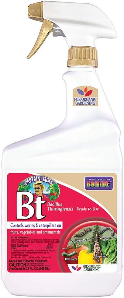 Bonide 8066 Captain Jack's Bacillus Thuringiensis BT Organic Worm & Caterpillar Control, 32 oz. Ready-to-Us - Quantity 1