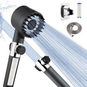 Shower Head with Filters for Hard Water,Handheld Shower Head with Off Switch,Detachable Filtered Showerhead with Hose for RV Camper (Gun Grey)