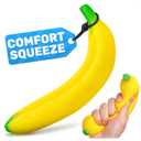 Tesorrio Fake Banana Stress Relief Fidget  6.7 x 1.4 in Soft PU Foam Desk Accessory | Lightweight Squeeze Fidget for Adults | Novelty Office Decor & Relaxation Tool