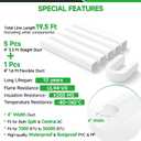 4'' 19.5 Ft Mini Split Line Cover Set, PVC & PP Pipe Covers for Mini Split Lines, Line Guard for Central AC, White Line Set Cover Kit