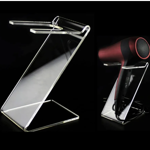 esowemsn 1PC Clear Acrylic Hair Dryer Holder Hair Dryer Display Rack Salon Home Bathroom Blow Dryer Holder Stand Hair Styling Tool Storage Organizer