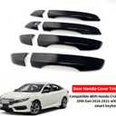 Door Handle Covers Trim Compatible With 10th Gen Honda Civic Sedan Hatchback Coupe Type R 2016 2017 2018 2019 2020 2021 Exterior Door Handles without smart Entry keyhole Glossy black Car Decoration