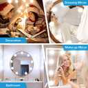 LED Vanity Lights For Mirror, Vanity Lights Stick on with 10 Dimmable Bulbs, 3000K 4000K 6500K & 10 Level Brightness Adjustable, USB Cable, Hollywood Mirror Lights for Makeup Dressing Room Bathroom