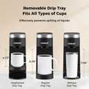 CHULUX Slim Single Serve Coffee Maker for K Cup Pod, Compact Portable Coffee Machine for Dorm, RV, Office and Travel, Matte Black