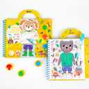Avenir Reusable Water Coloring Book for Toddlers 3-5 Years, Road Trip & Airplane Mess-Free Portable Educational 4 in 1 Creative Set Water-Reveal Paint Activity Doodle Pad Kids Art Crafts