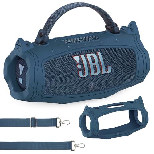 JCHPINE Silicone Case for JBL Charge 6 Portable Speaker, Protective Cover for JBL Charge 6 Pro AI Sound Speaker Accessories (Blue Case)