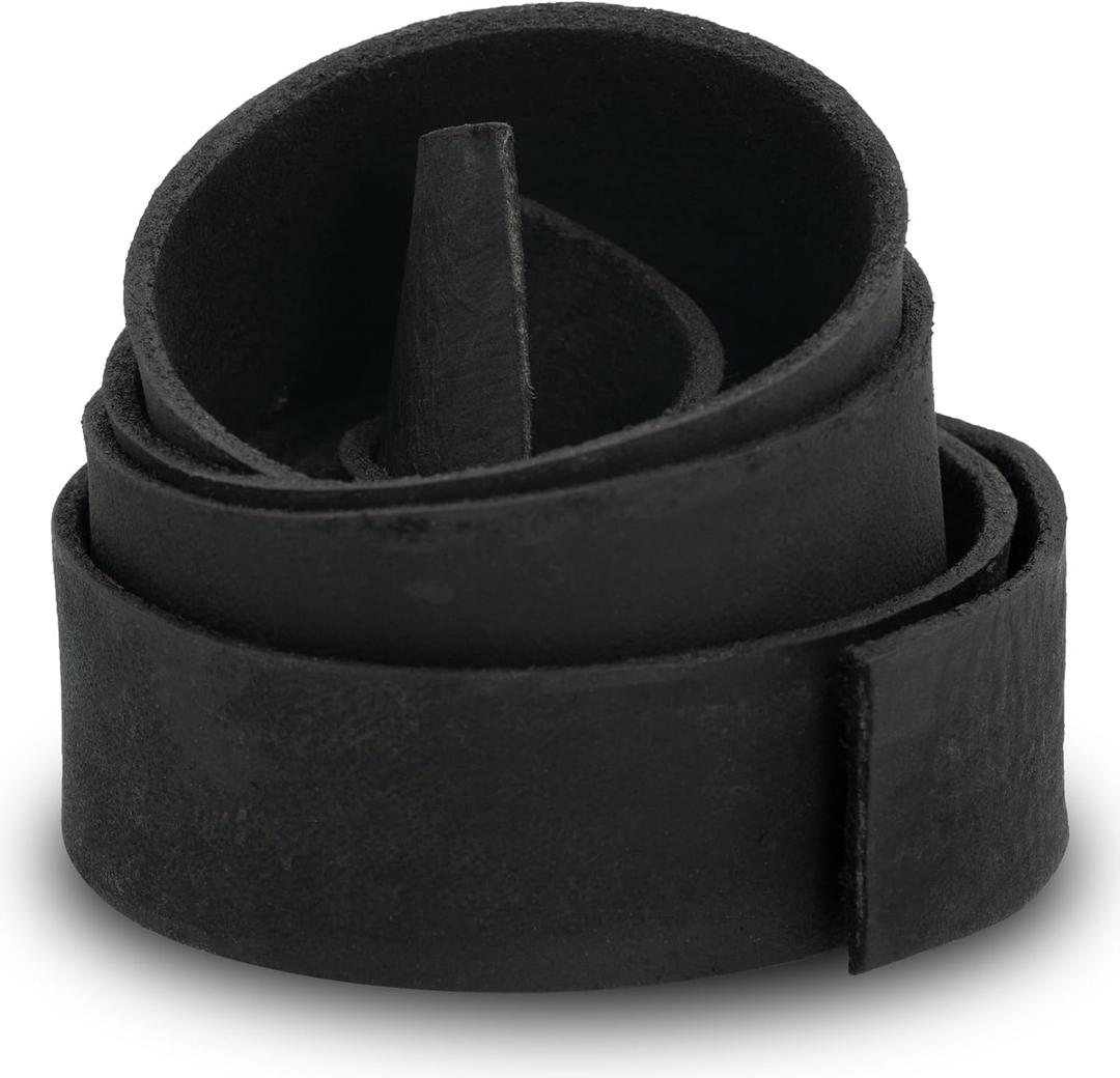 1" x 72" Genuine Leather Strap  Thick, Durable Leather for Crafting, Tooling, and DIY Projects  Ideal for Belts, Bags, Furniture, DIY Craft Projects and More (Black)