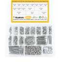 Kadrick 1290 Pcs M3 Metric Screw Aassortment,4mm-40mm Commonly Used 304 Stainless Steel Button Head Hex Socket Cap Bolts Nuts Washers Kit with Hex Wrench