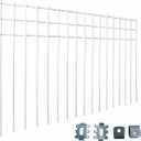 24x15-inch No Dig Animal Barrier Fence, 10 Pack White Dig Protective Fence with 1.5 inch Spike spacing, Dog/Rabbit/Groundhog Underground Defence, for Outdoor Garden Patio