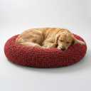 Muddy Mat Cloud K-9 Bed for Dogs & Cats, Soft & Relaxing Donut Dog Bed, Chenille Material, Removable Cover, Washable & Dryer SafeRed Large(40'x40')