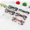 REAVEE 6 Pack Reading Glasses for Women Blue Light Blocking, Cute Square Computer Readers with Spring Hinge, +1.75
