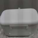 MUEE Hanging Compost Bin [1.3 Gal Solo Size] Food Scraps Collector with Slide Lid - Under Cabinet Small Trash Can for Coffee Station, RV & Studio Apartment - Matte White