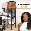 GADFISH Braiding Hair Rack Standing Hair Extension Holder Hanger, 420 Pegs 3-side Rack for Braiding Separator Display Stand (Black)