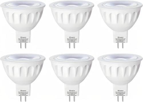 MR16 LED Bulb, 50W Halogen Equivalent, 5W 12V 3000K Soft Warm White, 450Lm GU5.3 Bi-Pin Base, 12V Spotlight Bulb, 40 Degree Spot Lighting For Indoor/Outdoor Landscape Track Bulbs-Not Dimmable (6 Pack)