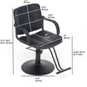 GDFStudio Professional Barber Chair for Hair Stylist, Hydraulic Salon Styling Chair with 360° Swivel, Adjustable Height, Heavy Duty Steel Frame, PU Leather, 350 LBS Capacity, Black