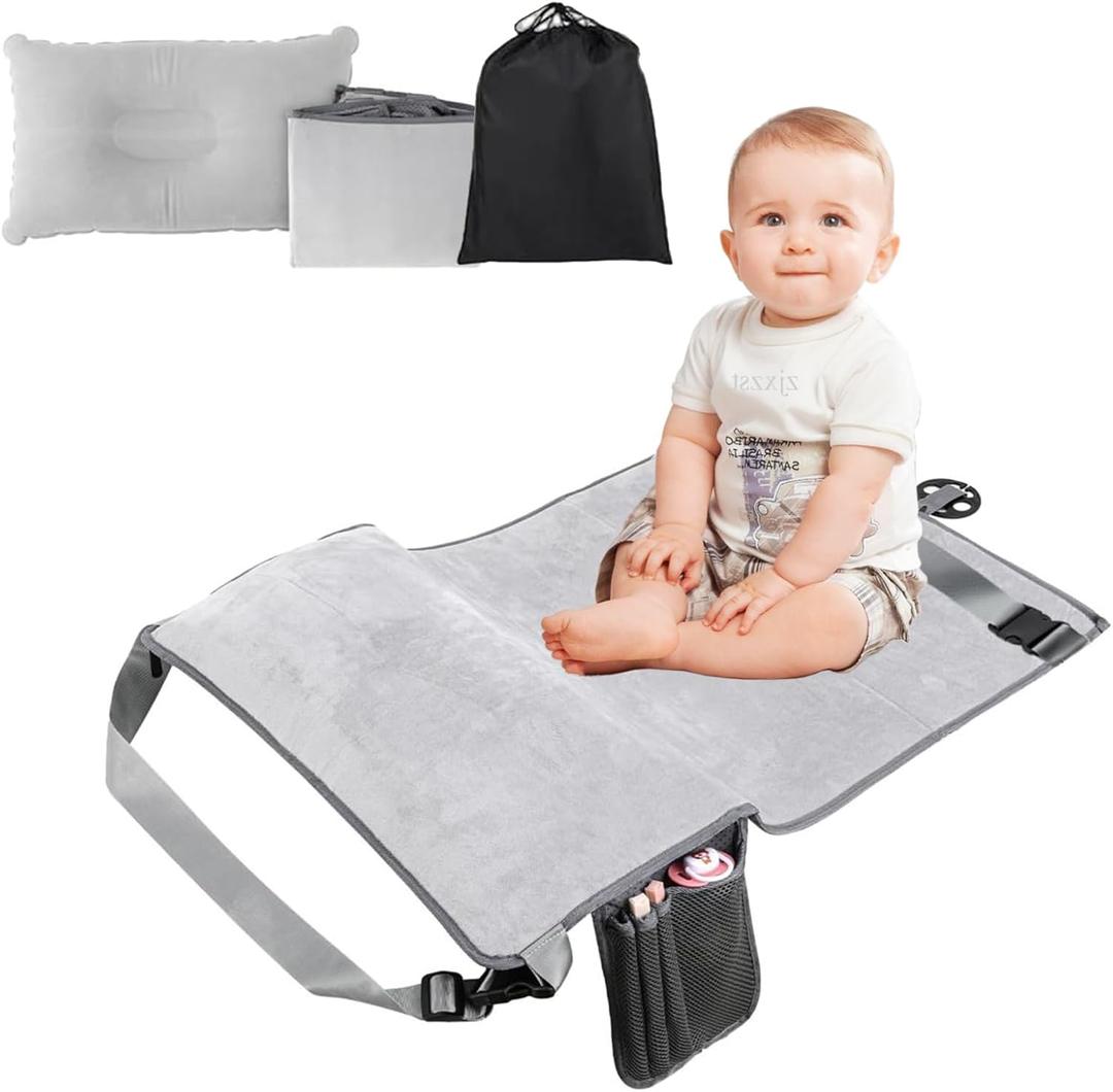 Toddler Airplane Bed, Portable Airplane Seat Extender for Kids, Airplane Bed for Toddler with Airplane Footrest & Storage Bag, Airplane Toddler Bed, Airplane Travel Essentials Kids