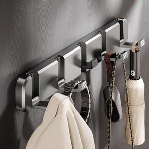 Coat Hook Wall MountModern Coat Rack Wall Mount,Folding Coat Hooks, Wall Hook Adhesive, Door,Bathroom Foyer, Bedroom Storage, Clothes Sorting hat Bag 5 Hook Foldable Hooks (Grey,5hook)