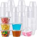 AOZITA 400 Set 4 oz Portion Cups, Jello Shot Cups with Lids, Disposable Plastic Condiment Dipping Sauce Cup, Small Containers for Salad Dressing