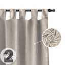 Gauze Striped Curtains, Boho Linen Gauze Tab Top Hanging Curtains Light Filtering Door Window Treatment 2 Panel Curtain Drapes for Living Room Home Décor Maroon on Beige (72"x42" Each Panel)