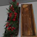 Suttmin 3 Pillar Christmas Table Centerpiece Christmas Candle Holder Artificial Red Berries Pine Cones with Steal Base Frosted Berry Arrangement for Home Decor